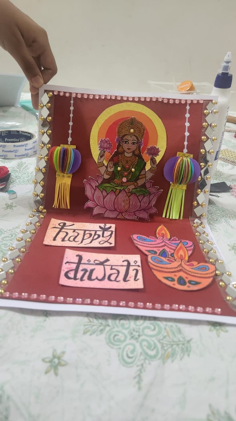 Happy Diwali pop-up card with Lakshmi