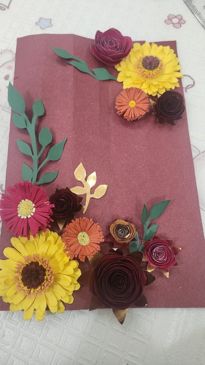Handmade paper flower arrangement