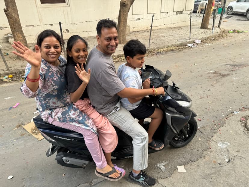 Family scooter adventure in Hisar