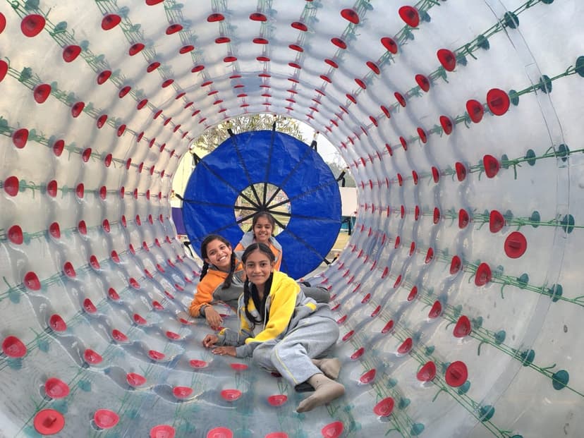 Family fun in a zorb ball