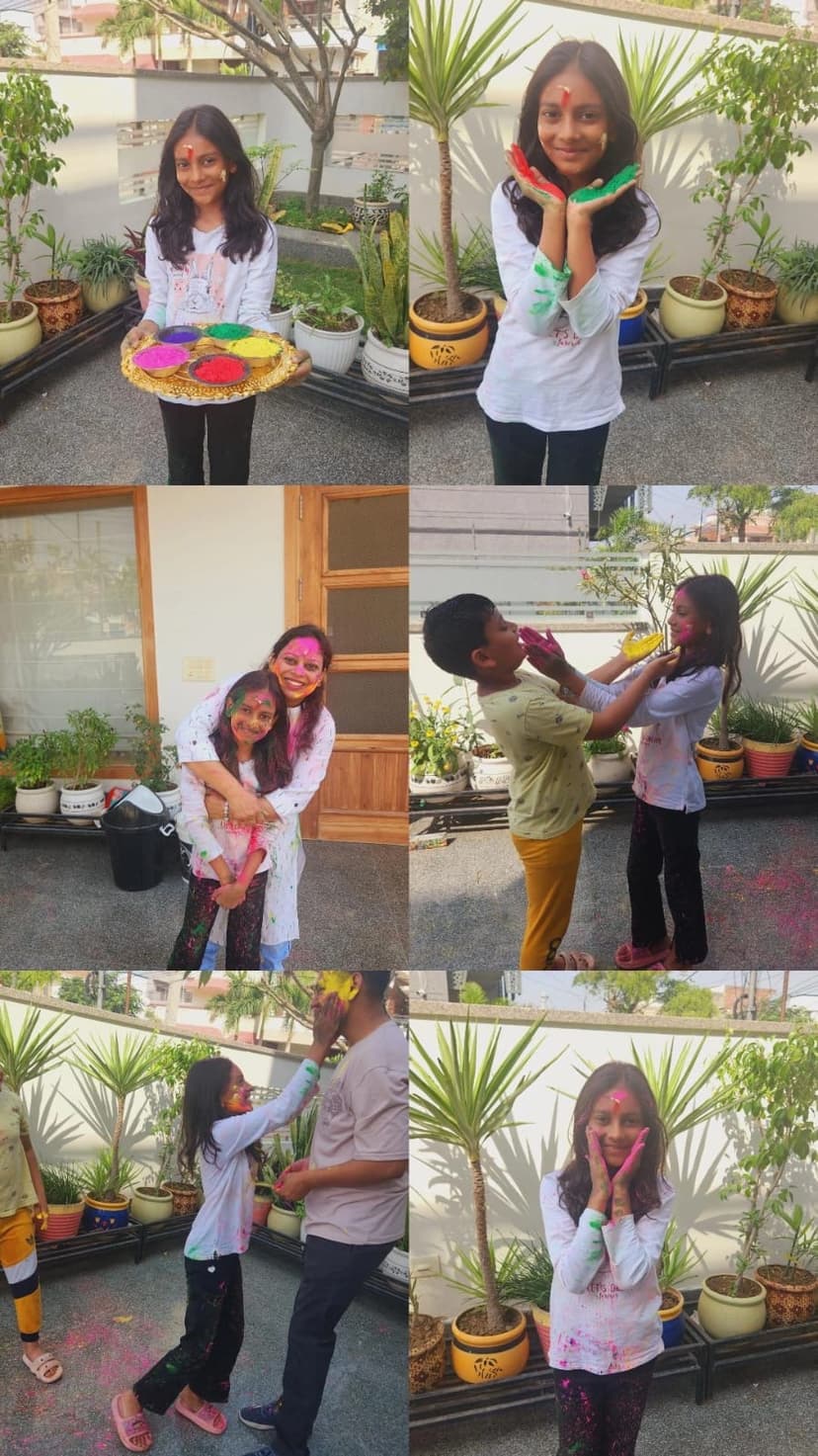 Holi celebration with colors