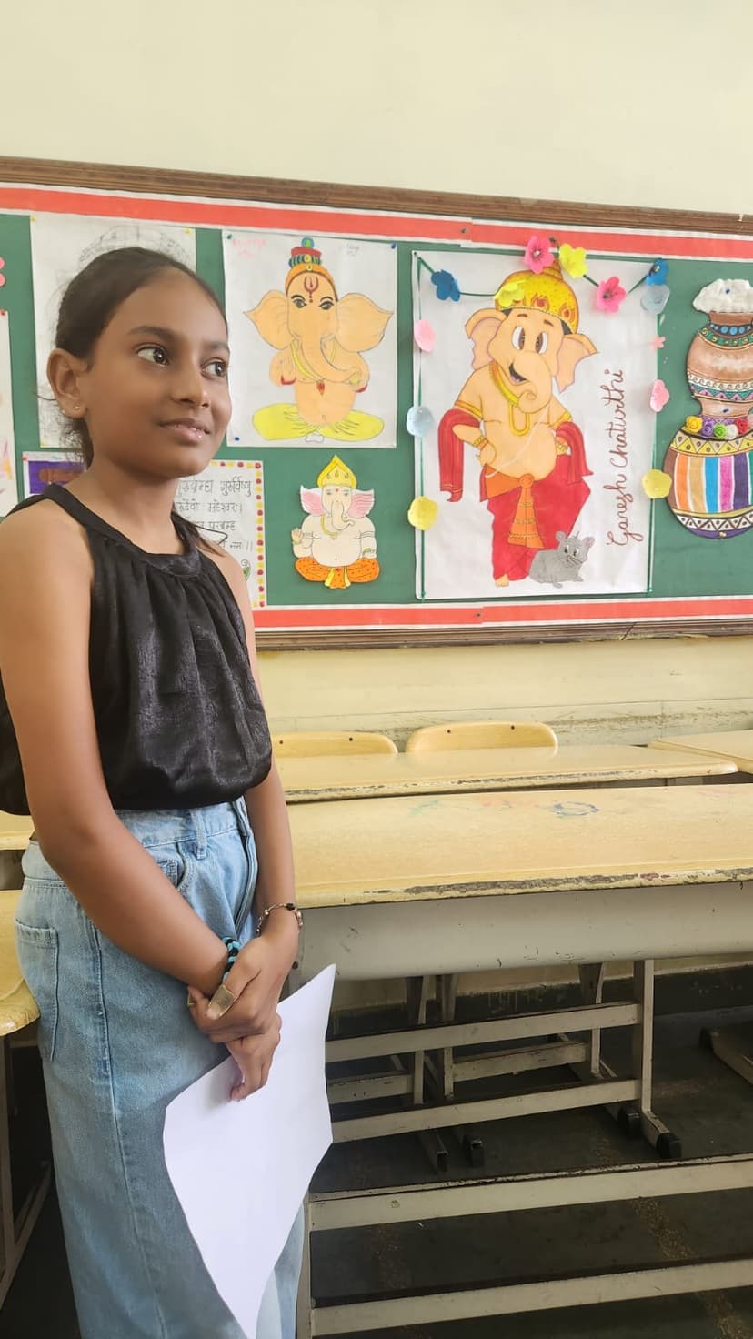 Ganesh artwork display on school board