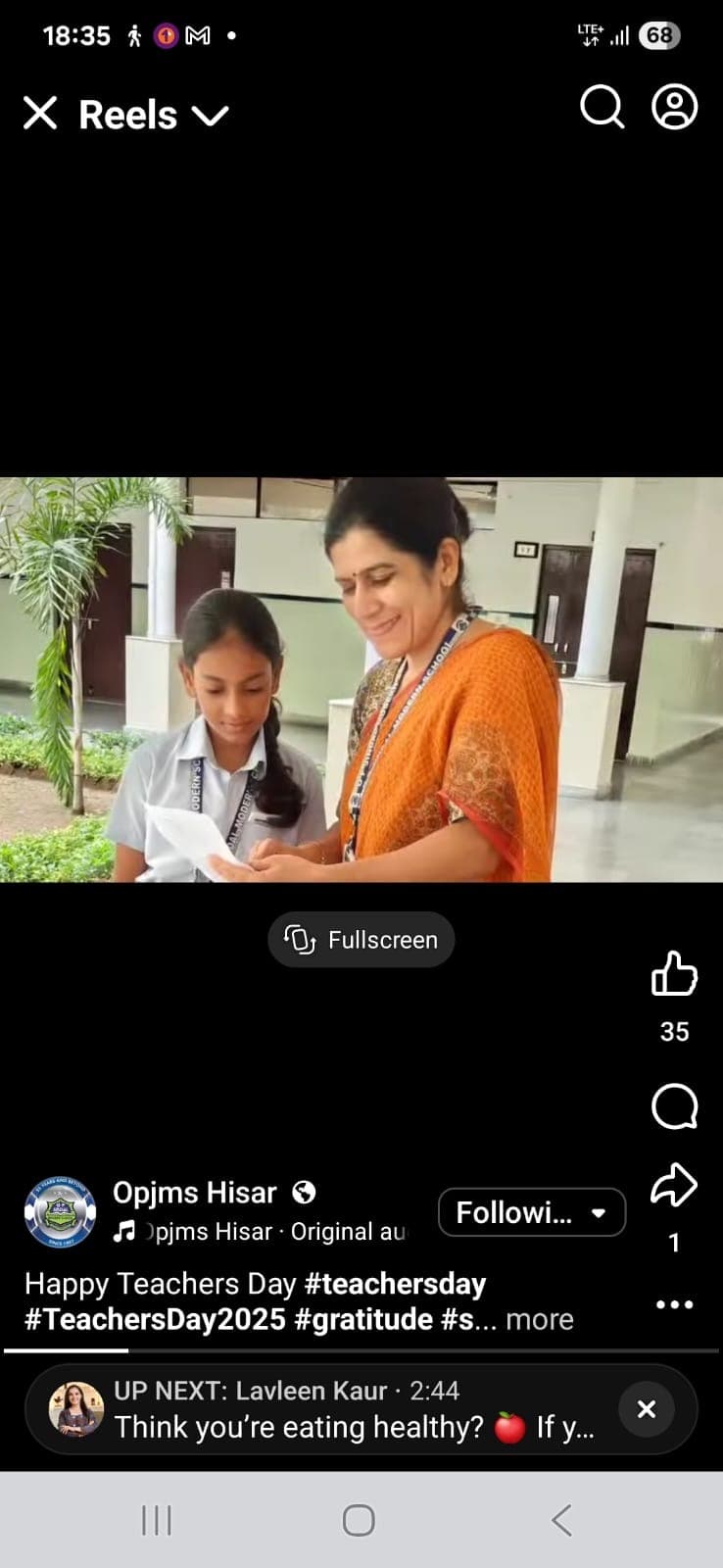 Khushi with teacher on Teachers Day