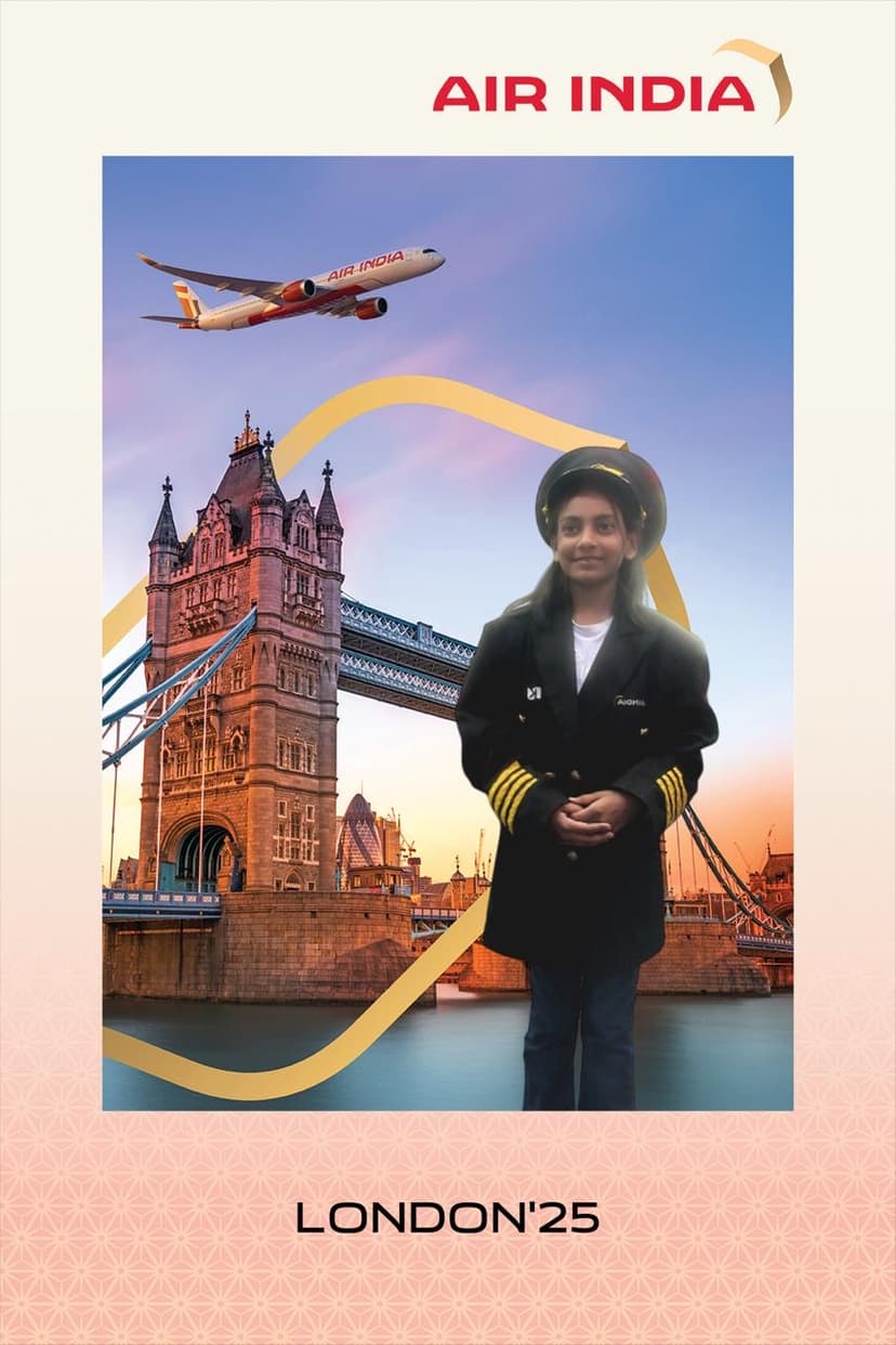 Khushi at Air India London photo frame